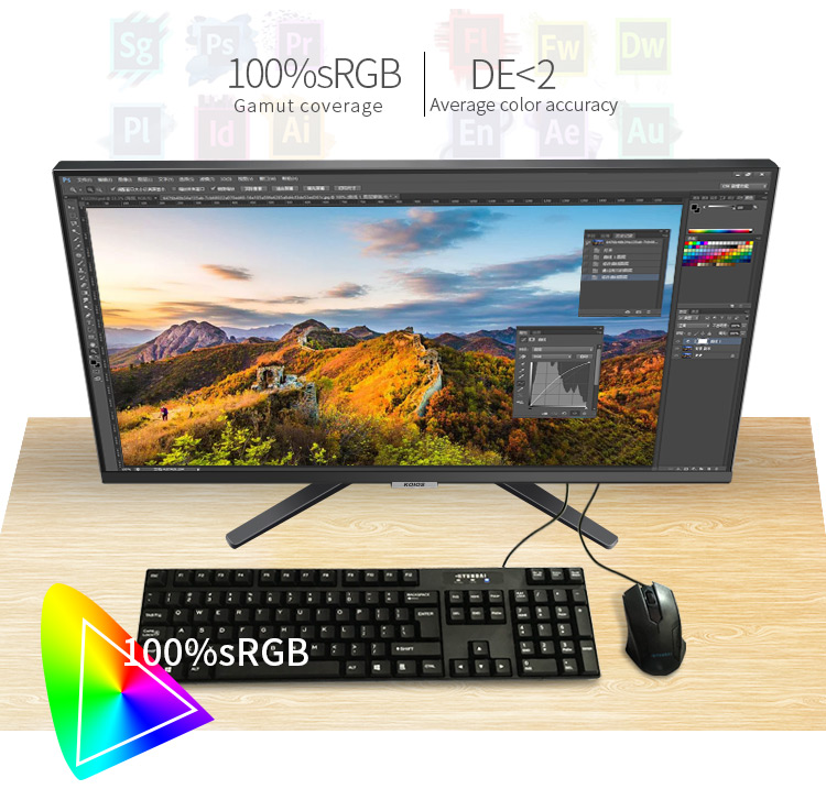 KOIOS K2721UD 27 Inch 4K Monitor Design & Home UHD Display Narrow Frame Desktop PC LCD IPS Panel Screen 3840*2160 HDMI-compatib DP插图5 KOIOS K2721UD 27 Inch 4K Monitor Design & Home UHD Display Narrow Frame Desktop PC LCD IPS Panel Screen 3840*2160 HDMI-compatib DP插图5