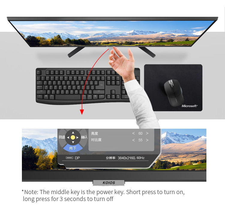 KOIOS K2721UD 27 Inch 4K Monitor Design & Home UHD Display Narrow Frame Desktop PC LCD IPS Panel Screen 3840*2160 HDMI-compatib DP插图11 KOIOS K2721UD 27 Inch 4K Monitor Design & Home UHD Display Narrow Frame Desktop PC LCD IPS Panel Screen 3840*2160 HDMI-compatib DP插图11